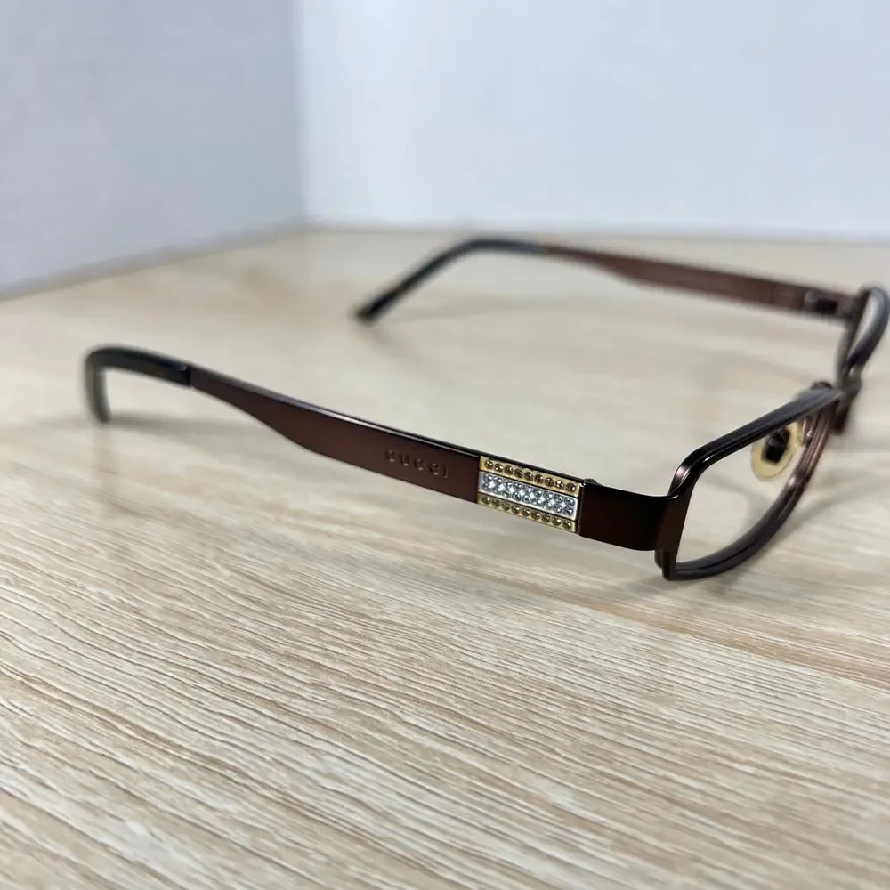 Gucci GG2769/STRASS NDE Eyeglasses Rhinestones Dark Brown Metal Frame 51-17-135
